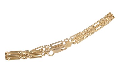 Lot 742 - TWO GOLD GATE BRACELETS
