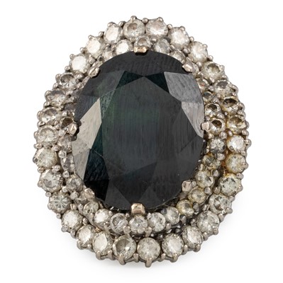 Lot 706 - SAPPHIRE AND DIAMOND BALLERINA RING