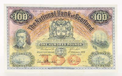 Lot 17 - THE NATIONAL BANK OF SCOTLAND ONE HUNDRED POUND NOTE