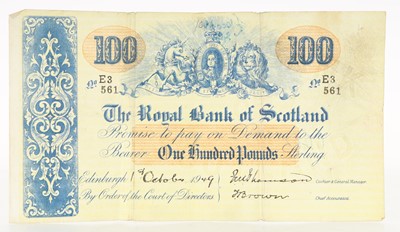 Lot 18 - THE ROYAL BANK OF SCOTLAND ONE HUNDRED POUND NOTE