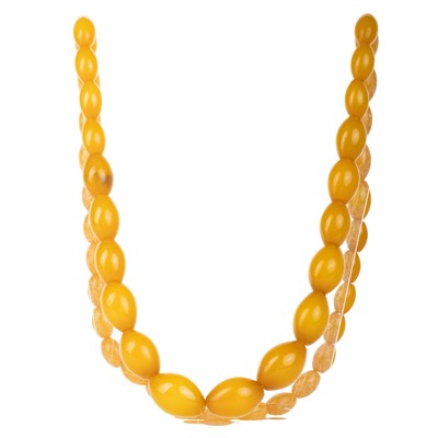 Lot 709 - THREE BAKELITE BEAD NECKLACES