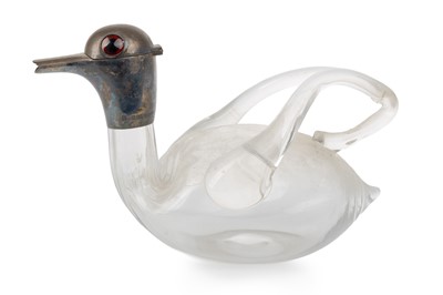 Lot 6 - VICTORIA NOVELTY SILVER AND GLASS CLARET JUG