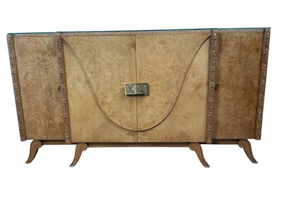 Lot 1388 - S. HILLE & CO LTD, ART DECO BURR MAPLE DINING ROOM SUITE