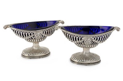 Lot 1 - PAIR OF GEORGE V SILVER TABLE SALTS