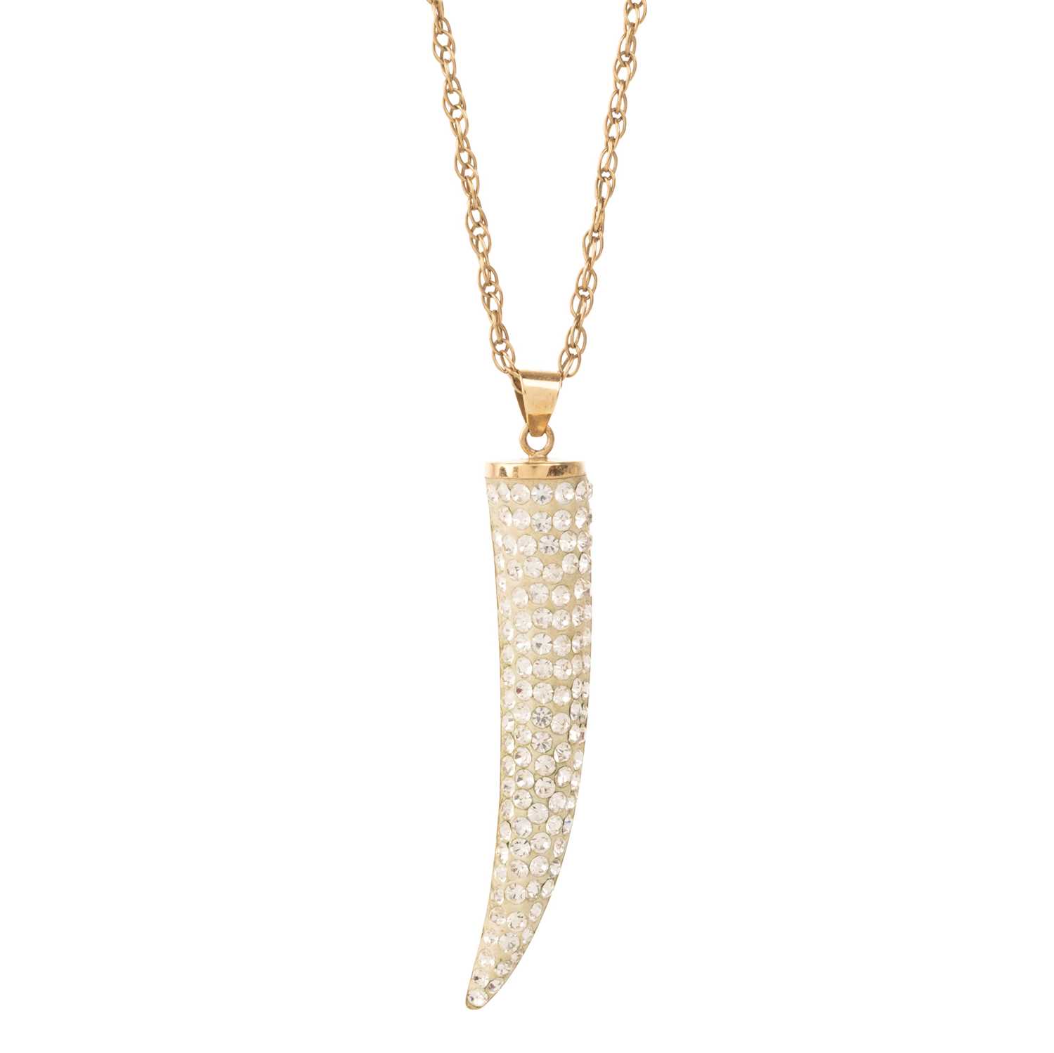 Lot 407 - GOLD HORN OF PLENTY PENDANT ON CHAIN