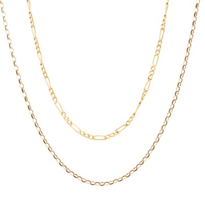 Lot 412 - TWO GOLD NECKCHAINS