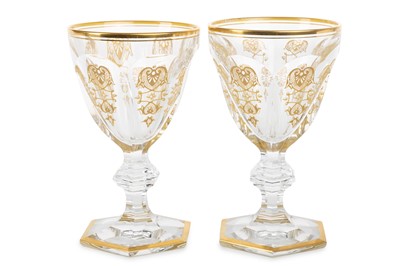 Lot 1176 - NEAR PAIR OF BACCARAT WINE GOBLETS
