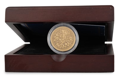 Lot 64 - SAPPHIRE JUBILEE GOLD PROOF ONE POUND COIN