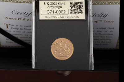 Lot 67 - ELIZABETH II - PRINCE PHILIP IN MEMORIAM GOLD SOVEREIGN