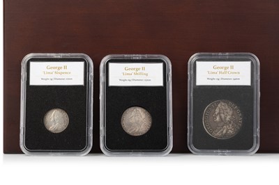 Lot 71 - GEORGE II 'SEIZED TREASURE' THREE COIN SET