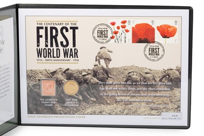 Lot 78 - GEORGE V 'THE CENTENARY OF THE FIRST WORLD WAR' GOLD SOVEREIGN COVER