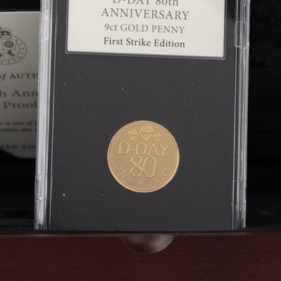 Lot 81 - CHARLES III D-DAY 80TH ANNIVERSARY NINE CARAT GOLD PENNY