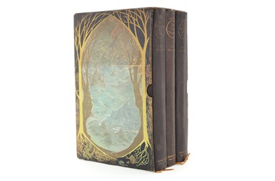 Lot 210 - LORD OF THE RINGS- 3 VOL -ILLUSTRATED SLIPCASE BY PAULINE BAYNES + EARLY EDITION "THE HOBBIT"