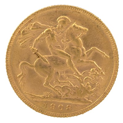 Lot 93 - EDWARD VII GOLD SOVEREIGN
