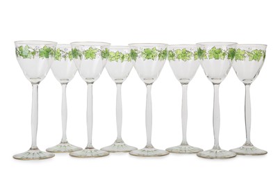 Lot 1194 - THERESIENTHAL, SET OF EIGHT WINE GLASSES