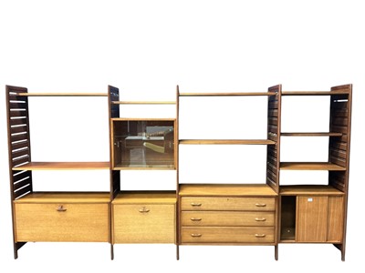 Lot 1242 - STAPLES LADDERAX, MID CENTURY TEAK MODULAR DISPLAY UNIT