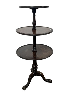 Lot 1238 - VICTORIAN MAHOGANY THREE TIER DUMB WAITER