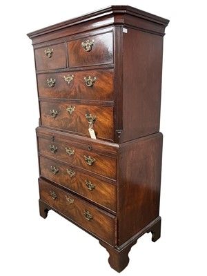Lot 1241 - REGENCY MAHOGANY CHEST ON CHEST
