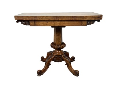 Lot 1200 - EARLY VICTORIAN POLLARD OAK CARD TABLE