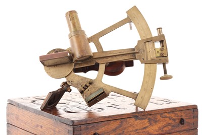 Lot 832 - A. HURLIMANN A PARIS, BRASS SEXTANT