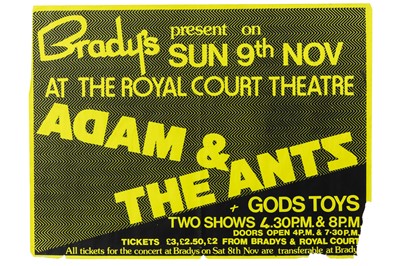 Lot 337 - ADAM & THE ANTS ORIGINAL CONCERT POSTERS – ODEON BIRMINGHAM & ROYAL COURT THEATRE