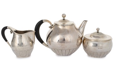 Lot 51 - GEORG JENSEN SILVER TEA SERVICE