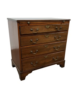 Lot 1215 - GEORGE III MAHOGANY CHEST OF DRAWERS