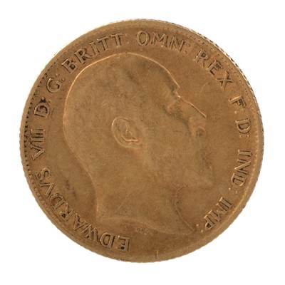 Lot 106 - EDWARD VII GOLD HALF SOVEREIGN