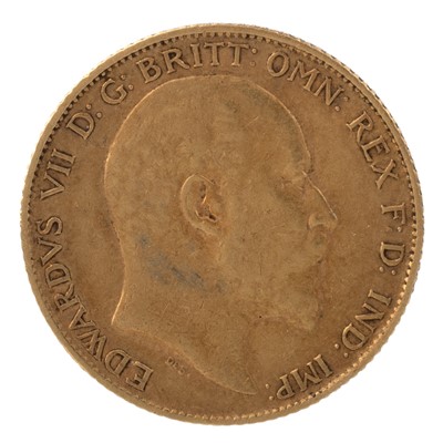 Lot 105 - EDWARD VII GOLD HALF SOVEREIGN