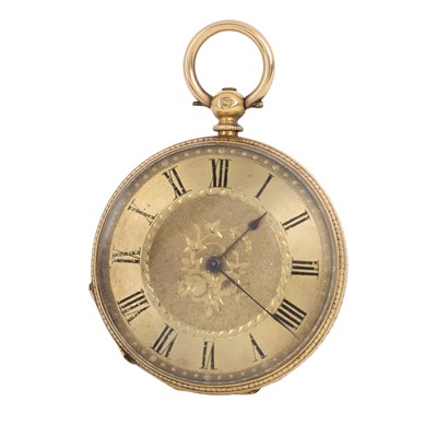 Lot 811 - GOLD CASED OPEN FACE KEY WIND FOB WATCH