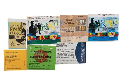 Lot 356 - SIMPLE MINDS – VINTAGE CONCERT TICKET COLLECTION – ORIGINAL STUBS AND PASSES