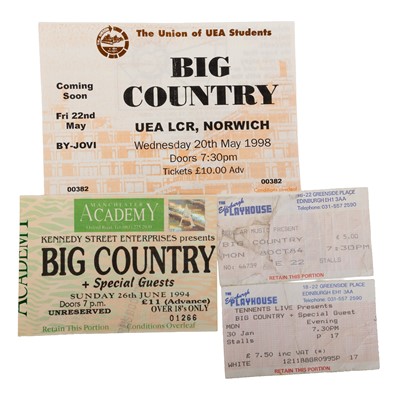 Lot 358 - BIG COUNTRY–UK CONCERT TICKET COLLECTION–ORIGINAL STUBS