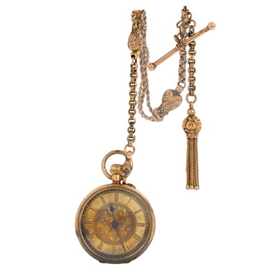 Lot 805 - VICTORIAN GOLD FOB WATCH