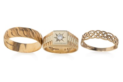 Lot 437 - GROUP OF GOLD RINGS