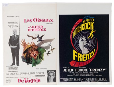 Lot 271 - THE BIRDS AND FRENZY TWO ORIGINAL RELEASE BELGIAN POSTERS
