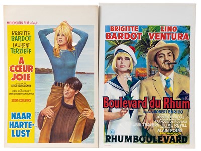 Lot 208 - GROUP OF THREE BRIGITTE BARDOT ORIGINAL BELGIAN RELEASE CINEMA POSTERS