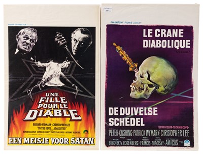 Lot 278 - GROUP OF CHRISTOPHER LEE AND PETER CUSHING ORIGINAL BELGIAN RELEASE CINEMA POSTERS