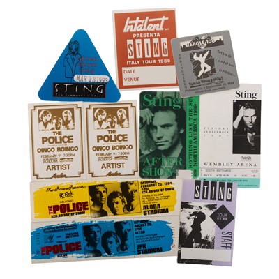 Lot 386 - STING & THE POLICE ORIGINAL CONCERT TICKETS & PASSES