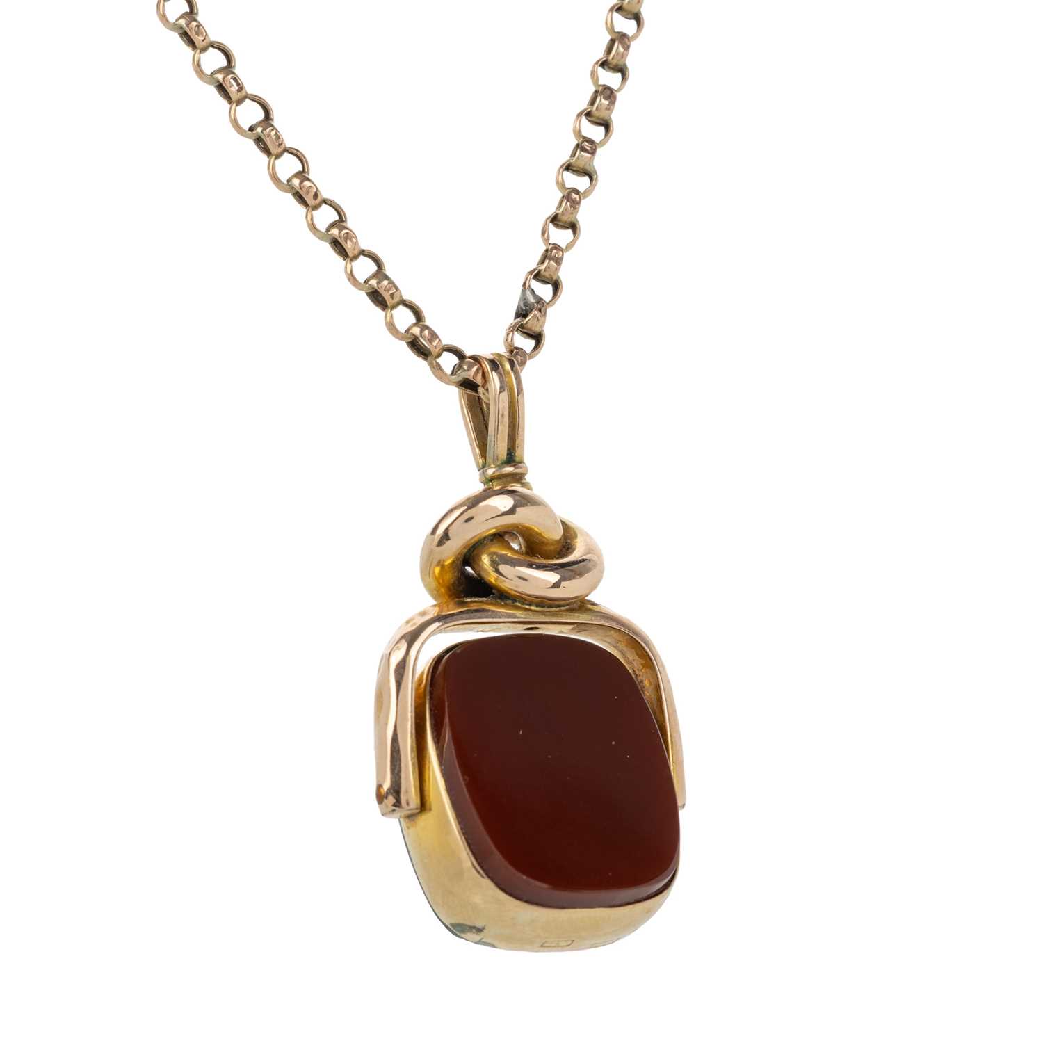 Lot 444 - NINE CARAT GOLD ALBERT CHAIN