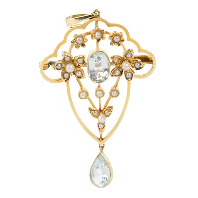Lot 445 - EDWARDIAN LAVALIER PENDANT