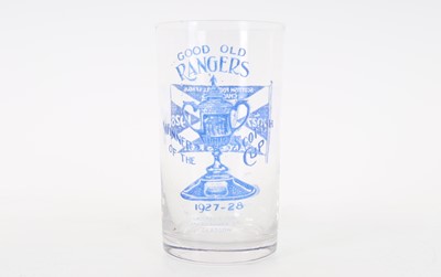 Lot 1658 - GOOD OLD RANGERS WINNERS OF THE SCOTTISH CUP GLASS TUMBLER