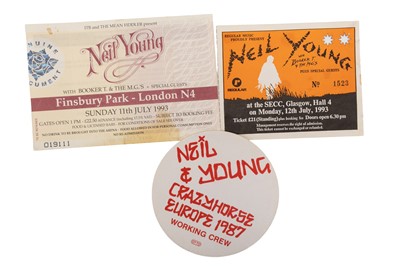 Lot 373 - NEIL YOUNG-CONCERT TICKETS & CREW PASS