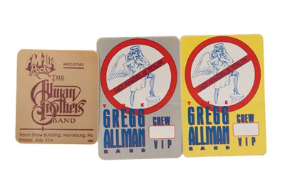 Lot 381 - GREGG ALLMAN / ALLMAN BROTHERS – TOUR PASSES
