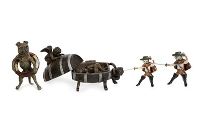 Lot 1247 - FRANZ XAVIER BERGMAN, TWO COLD PAINTED BRONZE FIGURES