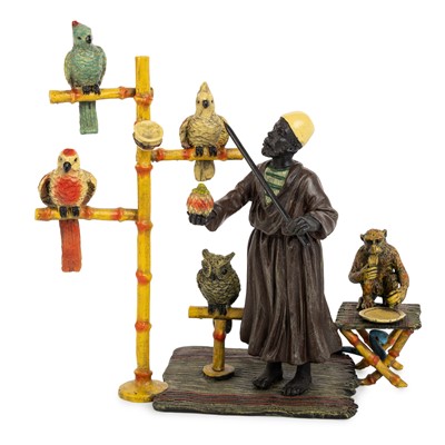 Lot 1248 - FRANZ XAVIER BERGMAN COLD PAINTED BRONZE FIGURE GROUP