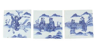 Lot 807 - GROUP OF CHINESE BLUE AND WHITE PORCELAIN TILES