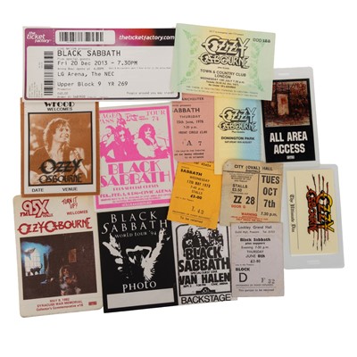 Lot 399 - BLACK SABBATH, OZZY OSBOURNE -TICKETS & PASSES COLLECTION
