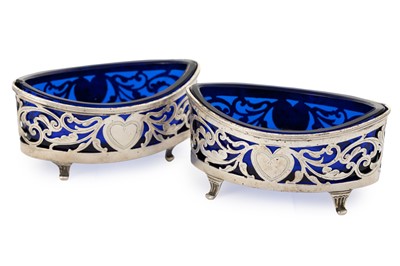 Lot 74 - PAIR OF VICTORIA SILVER SALT CELLARS