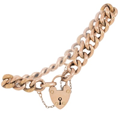 Lot 464 - GOLD CURB LINK BRACELET