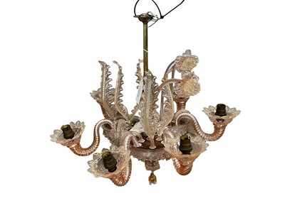 Lot 1680 - GLASS CHANDELIER